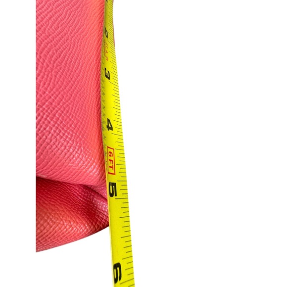 Coach Lillie Carryall Satchel Handbag Coral Pink‎ Leather Handle Crossbody Bag - Picture 9 of 13